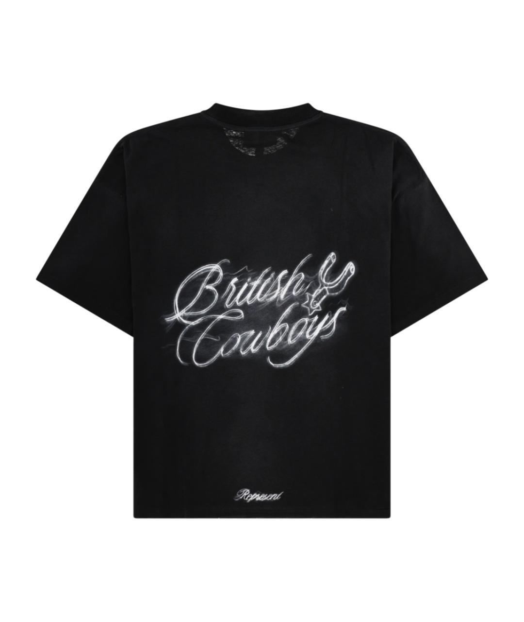 REPRESENT Черная хлопковая футболка, фото 2