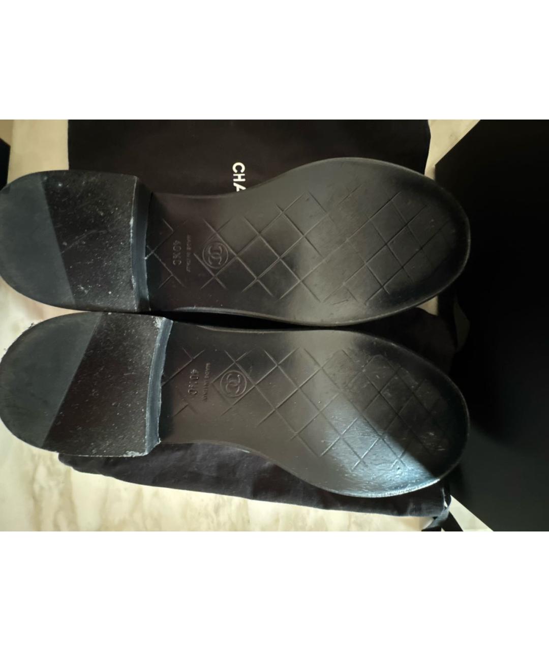 CHANEL Черные кожаные лоферы, фото 4