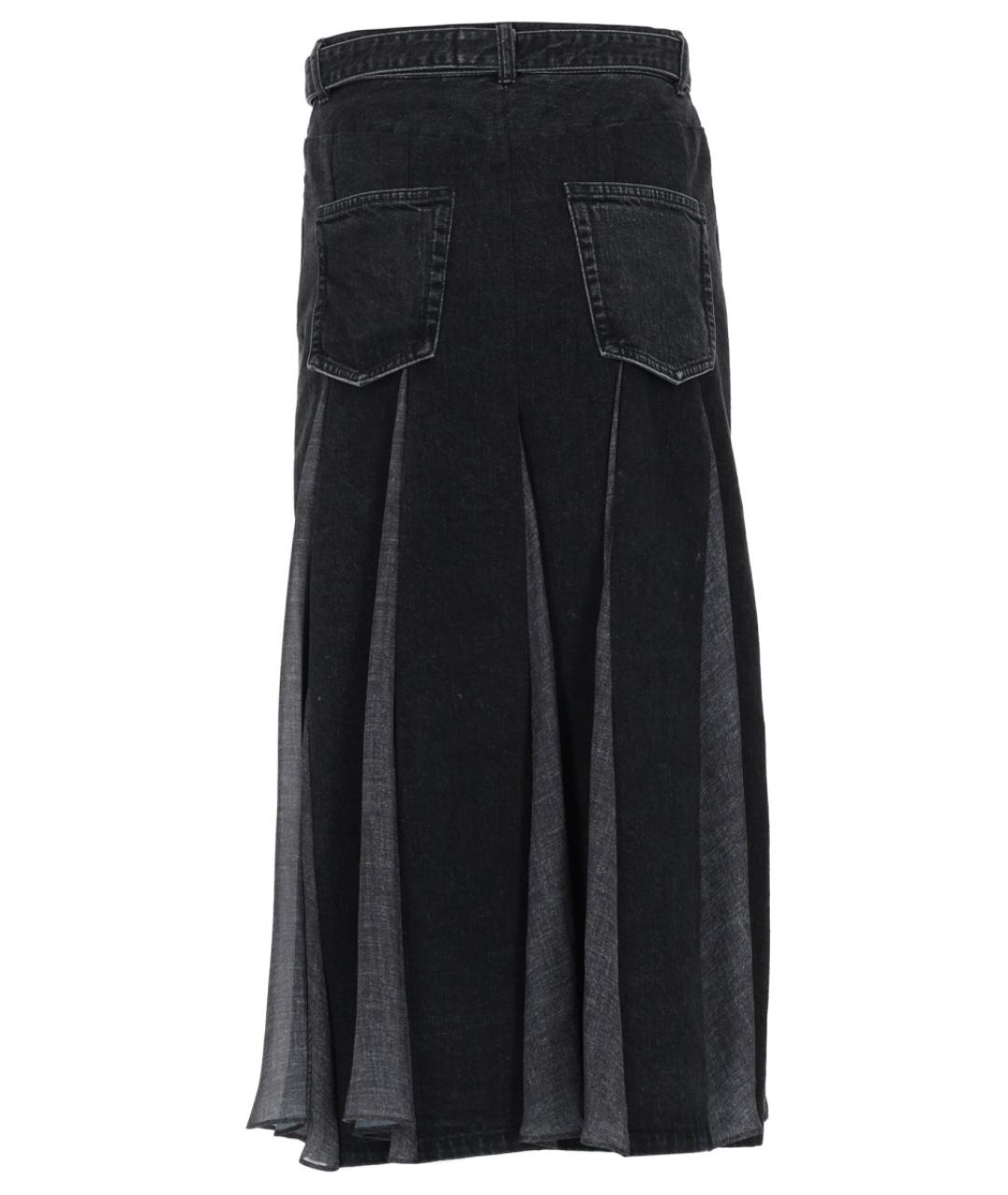 SACAI Черная хлопковая юбка миди, фото 2