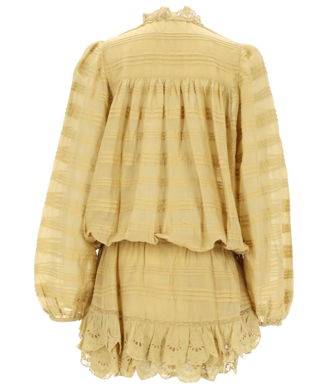 ISABEL MARANT ETOILE Желтое хлопковое повседневное платье, фото 2