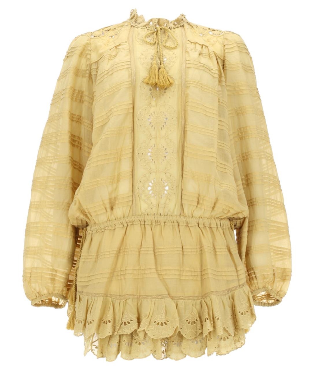 ISABEL MARANT ETOILE Желтое хлопковое повседневное платье, фото 1