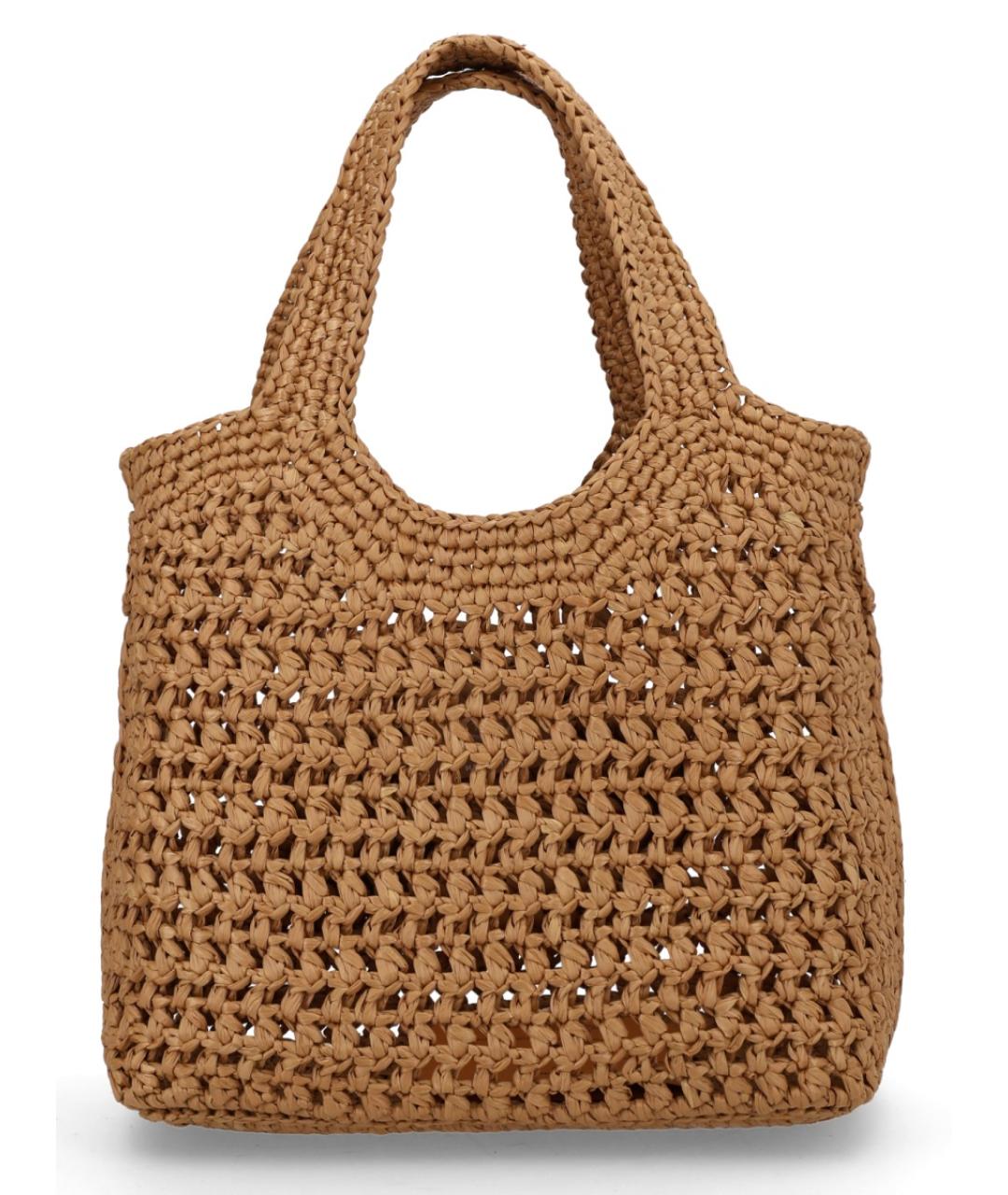 TOD'S Коричневая пелетеная сумка с короткими ручками, фото 3