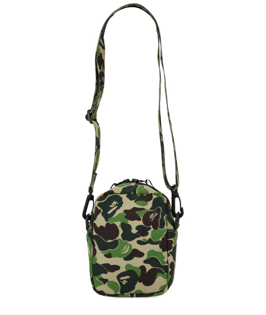 A BATHING APE Зеленая синтетическая сумка на плечо, фото 3
