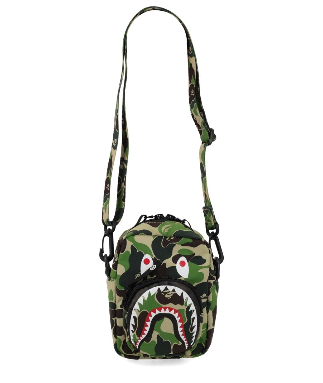 A BATHING APE Зеленая синтетическая сумка на плечо, фото 1
