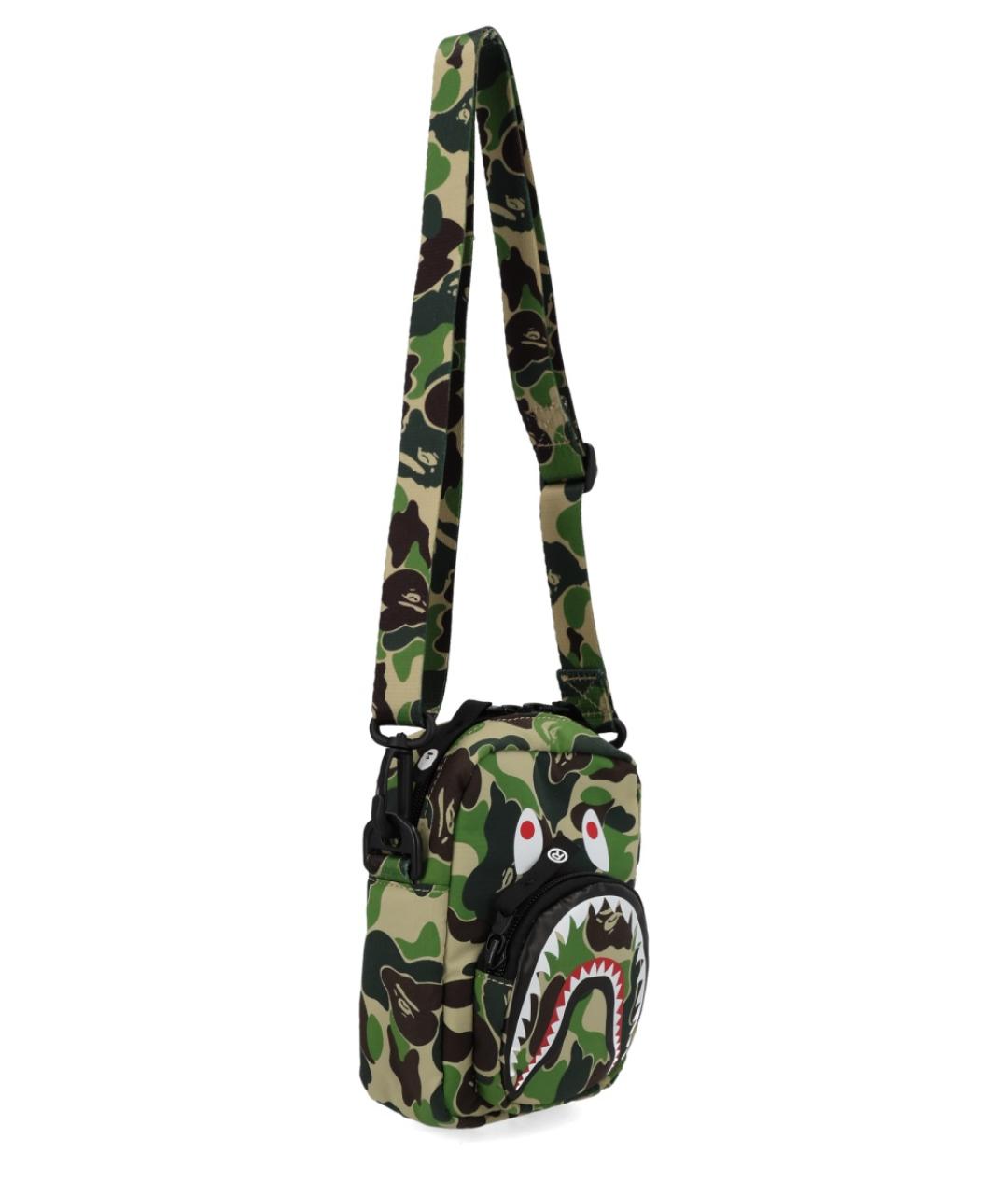 A BATHING APE Зеленая синтетическая сумка на плечо, фото 2