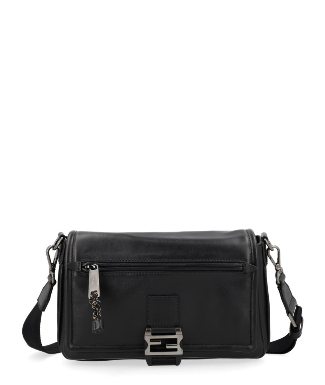 FENDI Черная кожаная сумка на плечо, фото 1