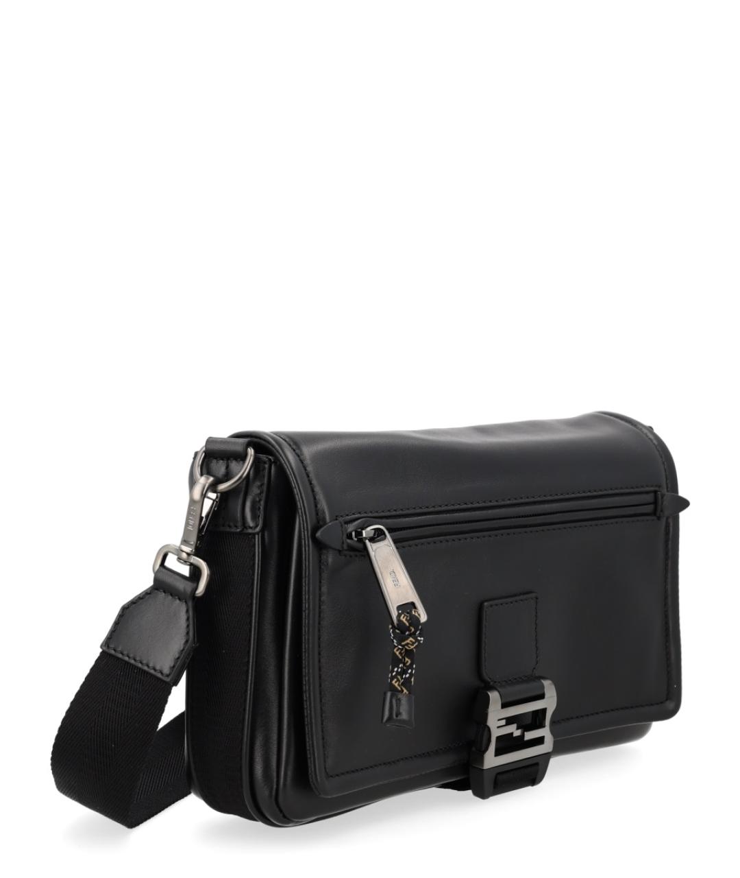 FENDI Черная кожаная сумка на плечо, фото 4