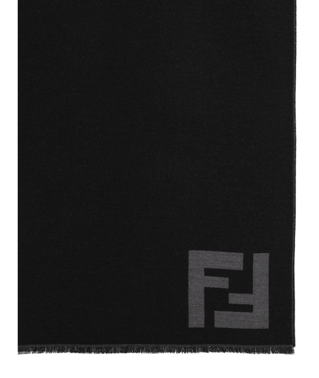 FENDI Черный шерстяной шарф, фото 2
