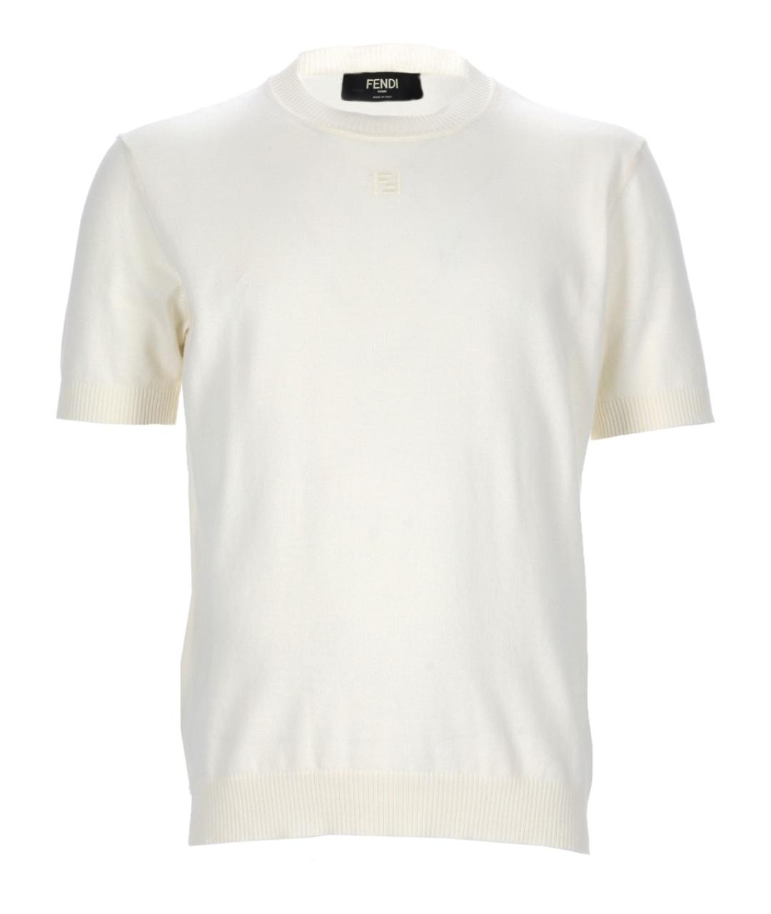 FENDI Белый хлопковый джемпер / свитер, фото 1