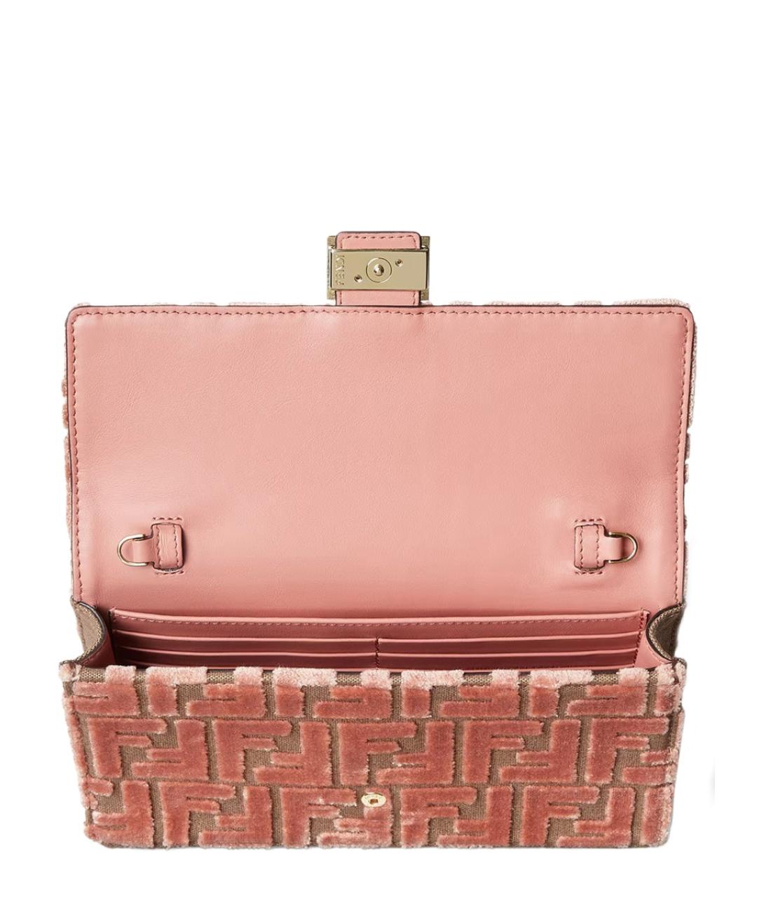 FENDI Розовый бархатный кошелек, фото 6