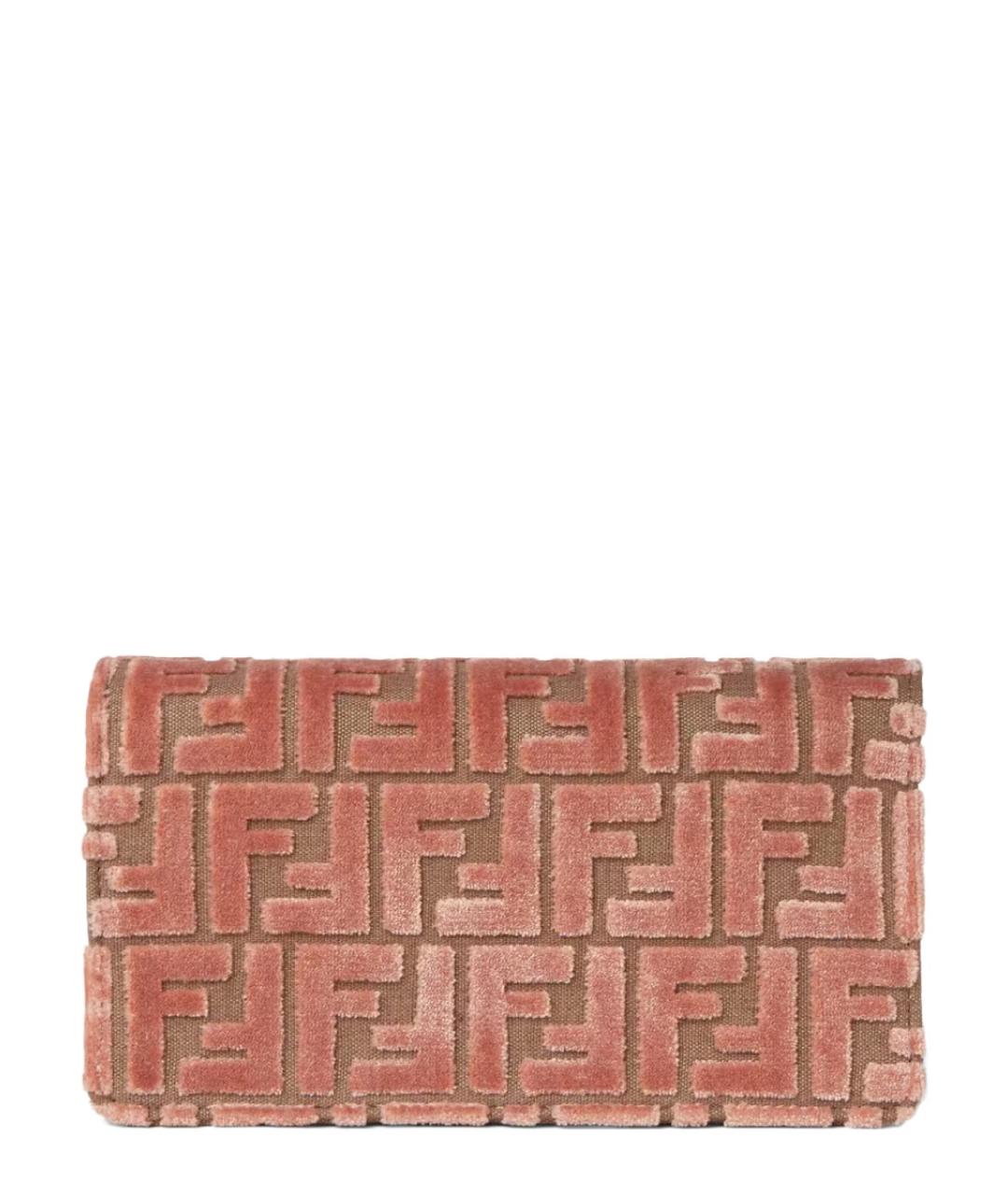 FENDI Розовый бархатный кошелек, фото 5