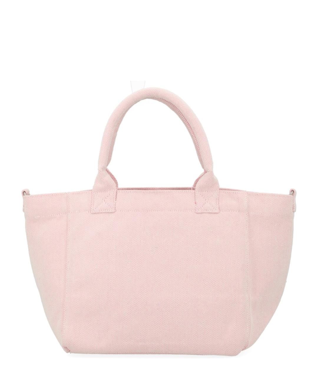 GANNI Розовая тканевая сумка с короткими ручками, фото 2