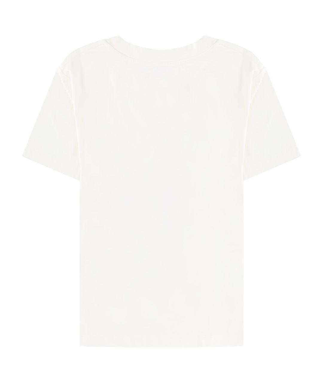 MM6 MAISON MARGIELA Белая хлопко-эластановая футболка, фото 2