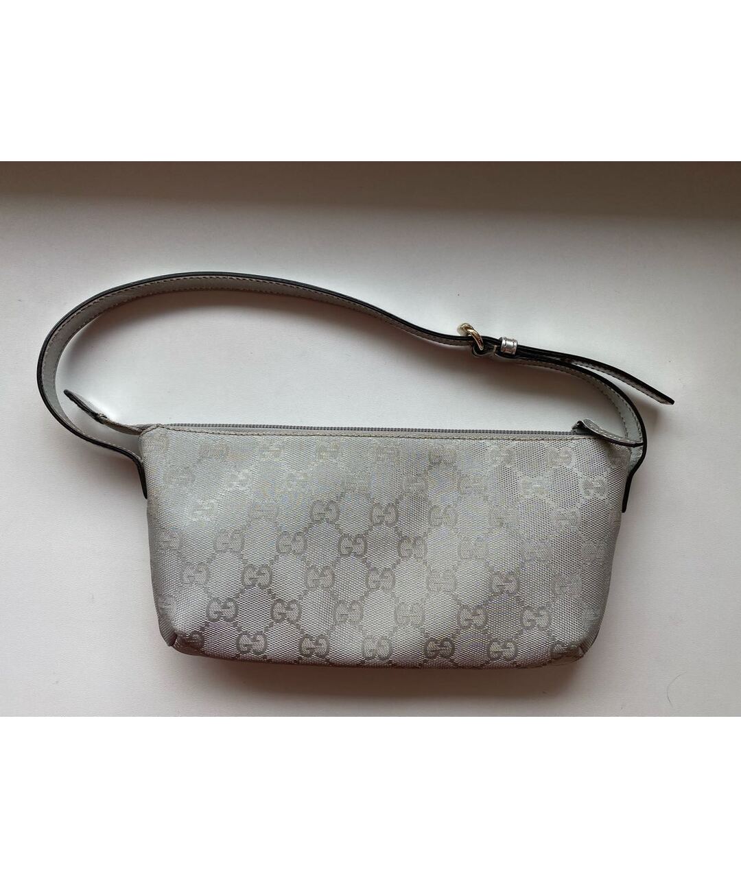 GUCCI Серебряная тканевая сумка тоут, фото 2