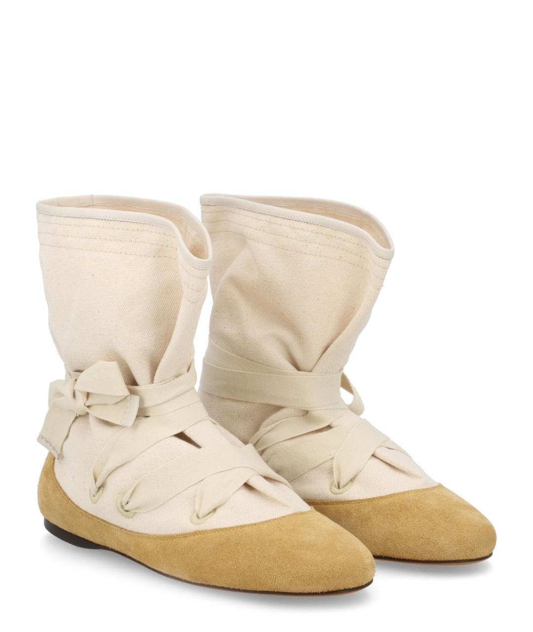 ISABEL MARANT Бежевые текстильные полусапоги, фото 2