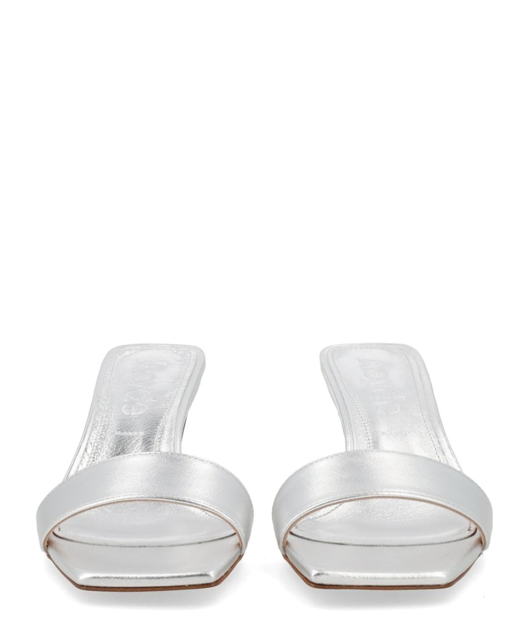 AEYDE Серебряные кожаные мюли, фото 3
