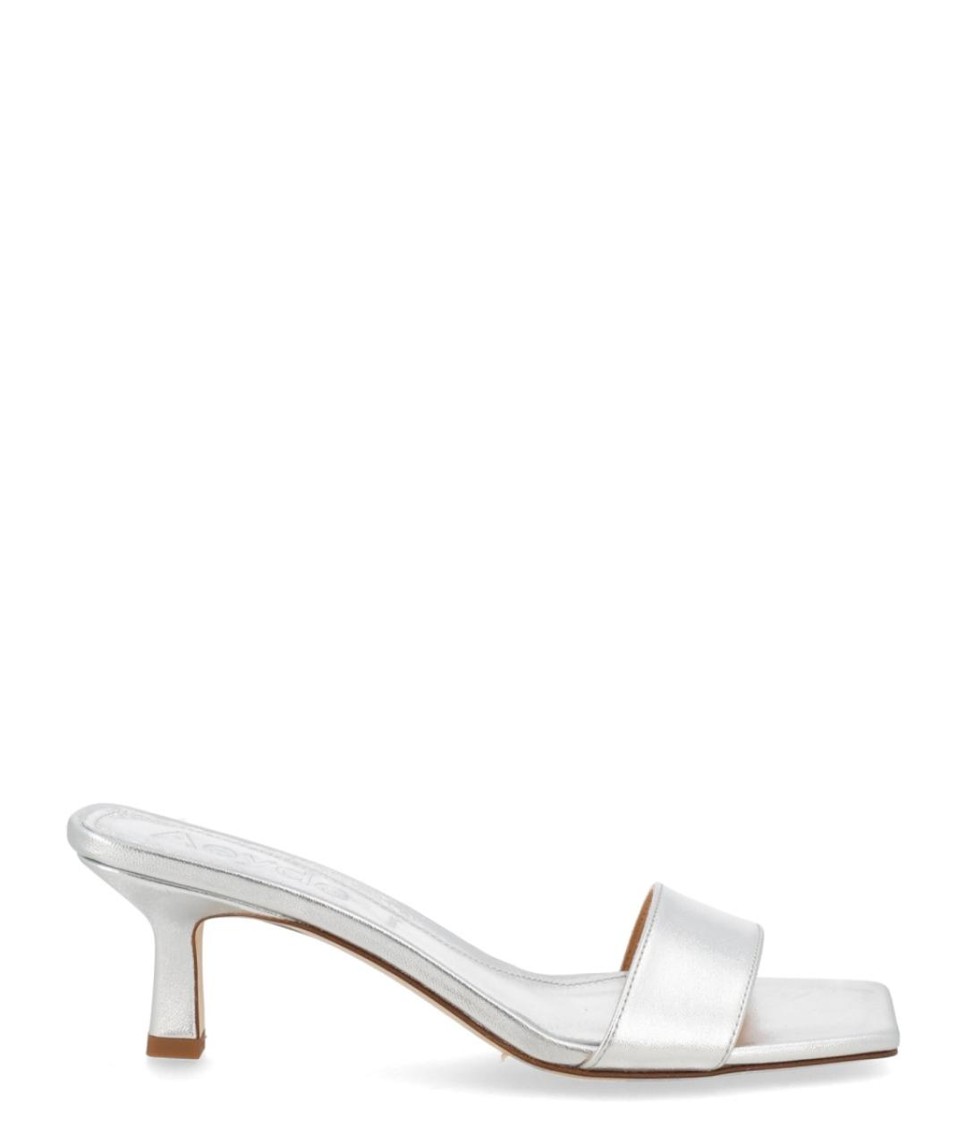 AEYDE Серебряные кожаные мюли, фото 1