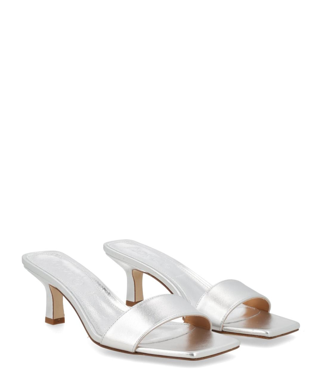 AEYDE Серебряные кожаные мюли, фото 2