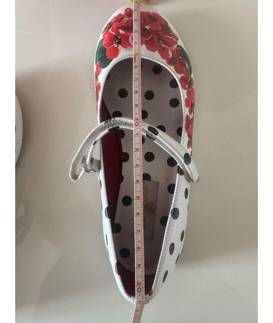 DOLCE&GABBANA Белые кожаные балетки, фото 3