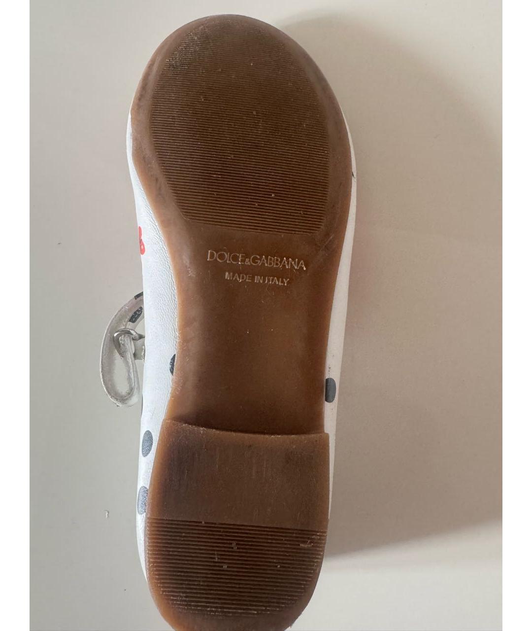 DOLCE&GABBANA Белые кожаные балетки, фото 4