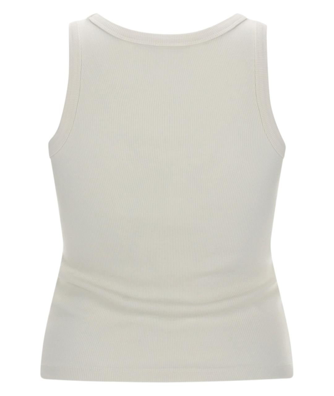 PALM ANGELS Белая хлопко-эластановая майка, фото 2