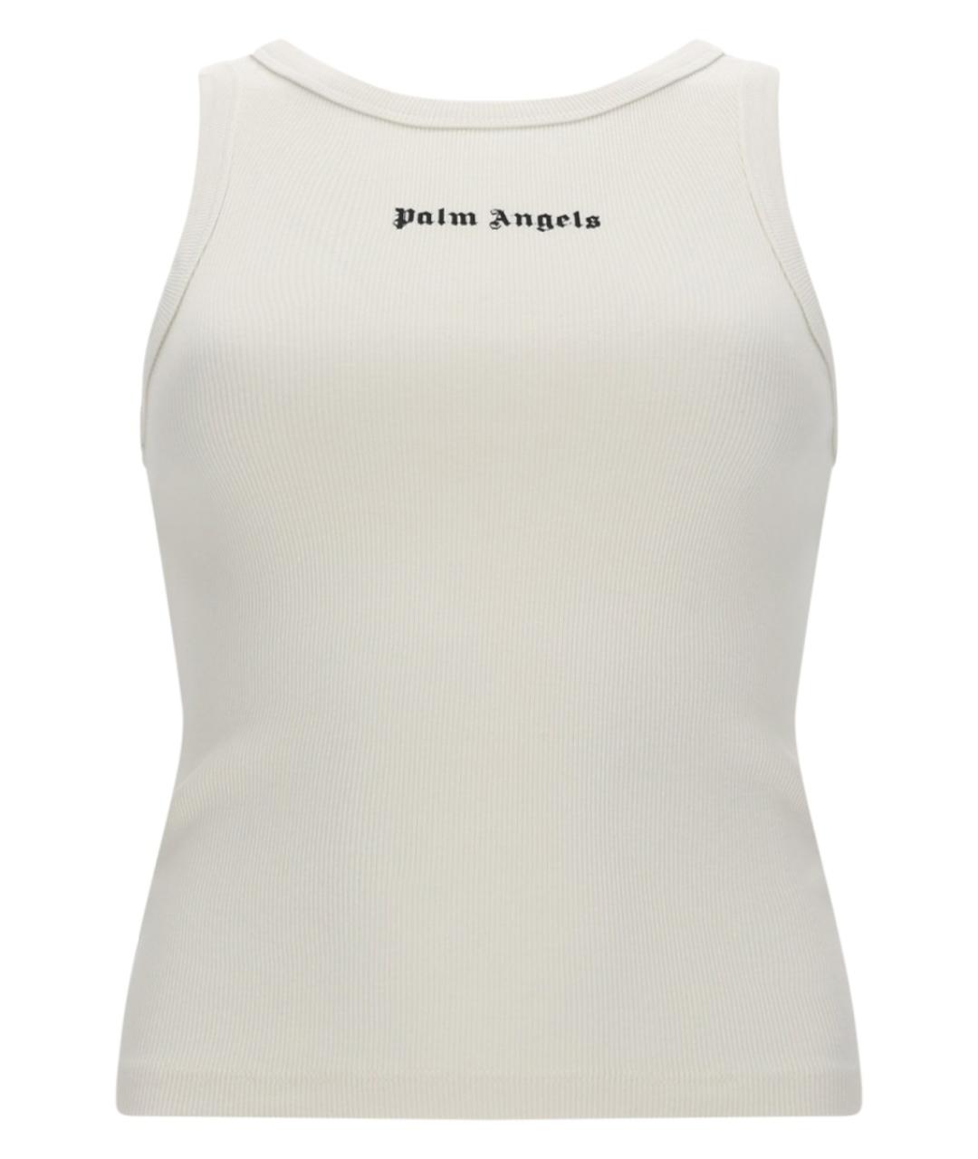 PALM ANGELS Белая хлопко-эластановая майка, фото 1