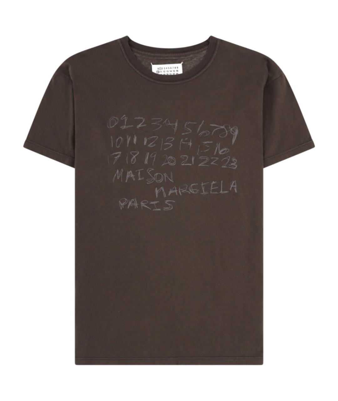 MAISON MARGIELA Коричневая хлопковая футболка, фото 1