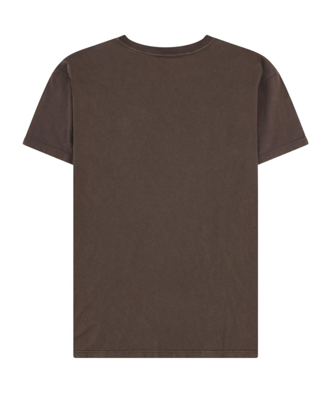 MAISON MARGIELA Коричневая хлопковая футболка, фото 2