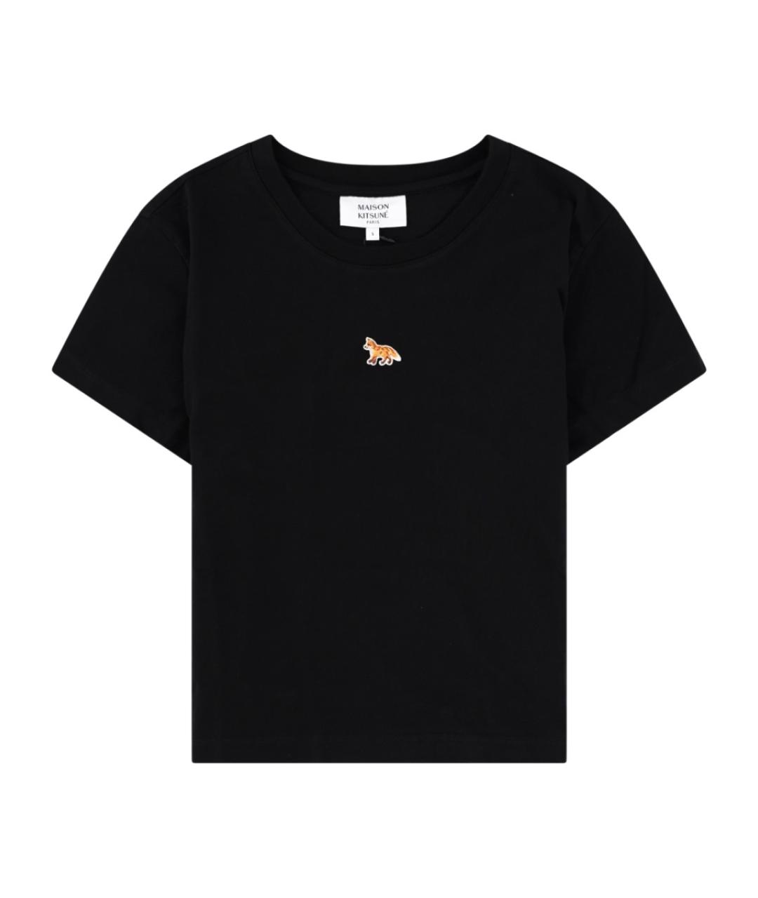 MAISON KITSUNE Черная хлопковая футболка, фото 1