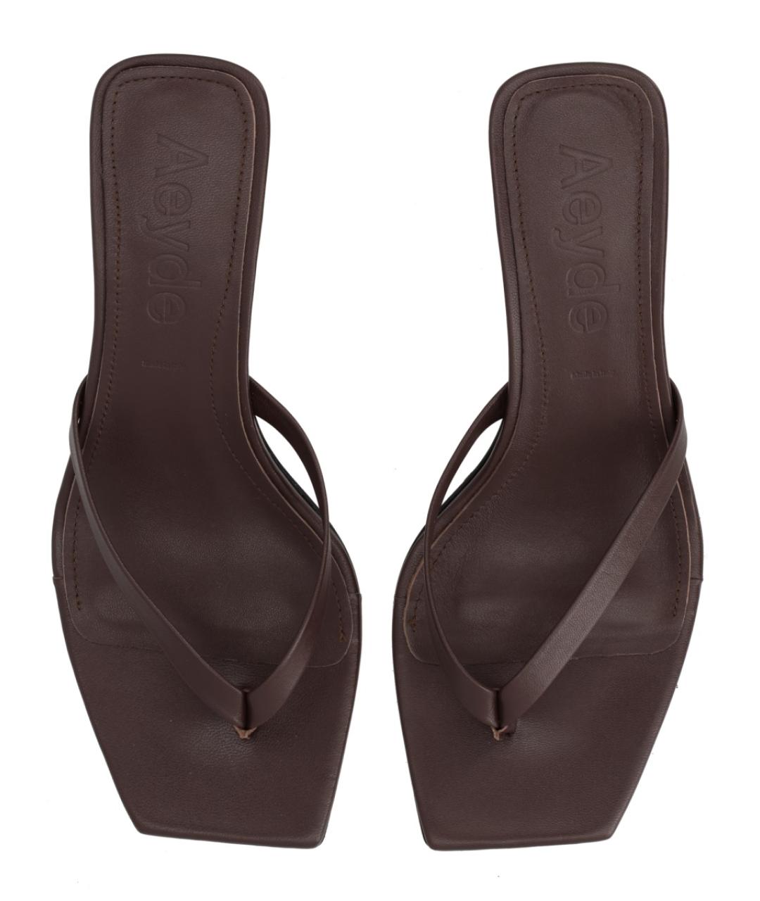 AEYDE Коричневые кожаные мюли, фото 5