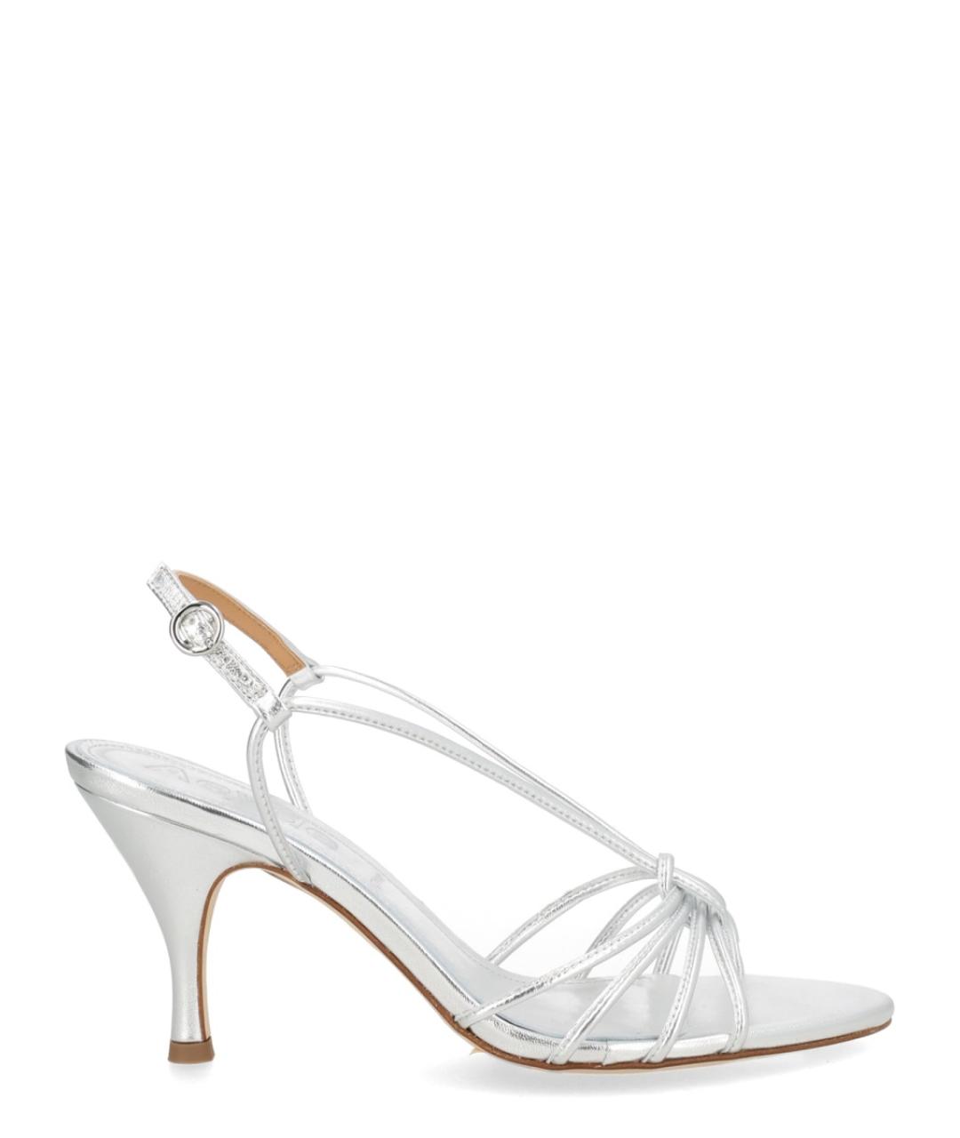 AEYDE Серебряные кожаные босоножки, фото 1