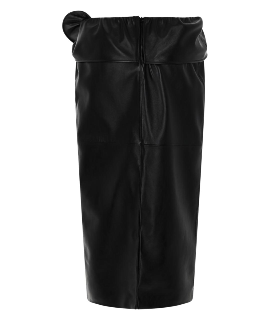 MAGDA BUTRYM Черная кожаная юбка миди, фото 2