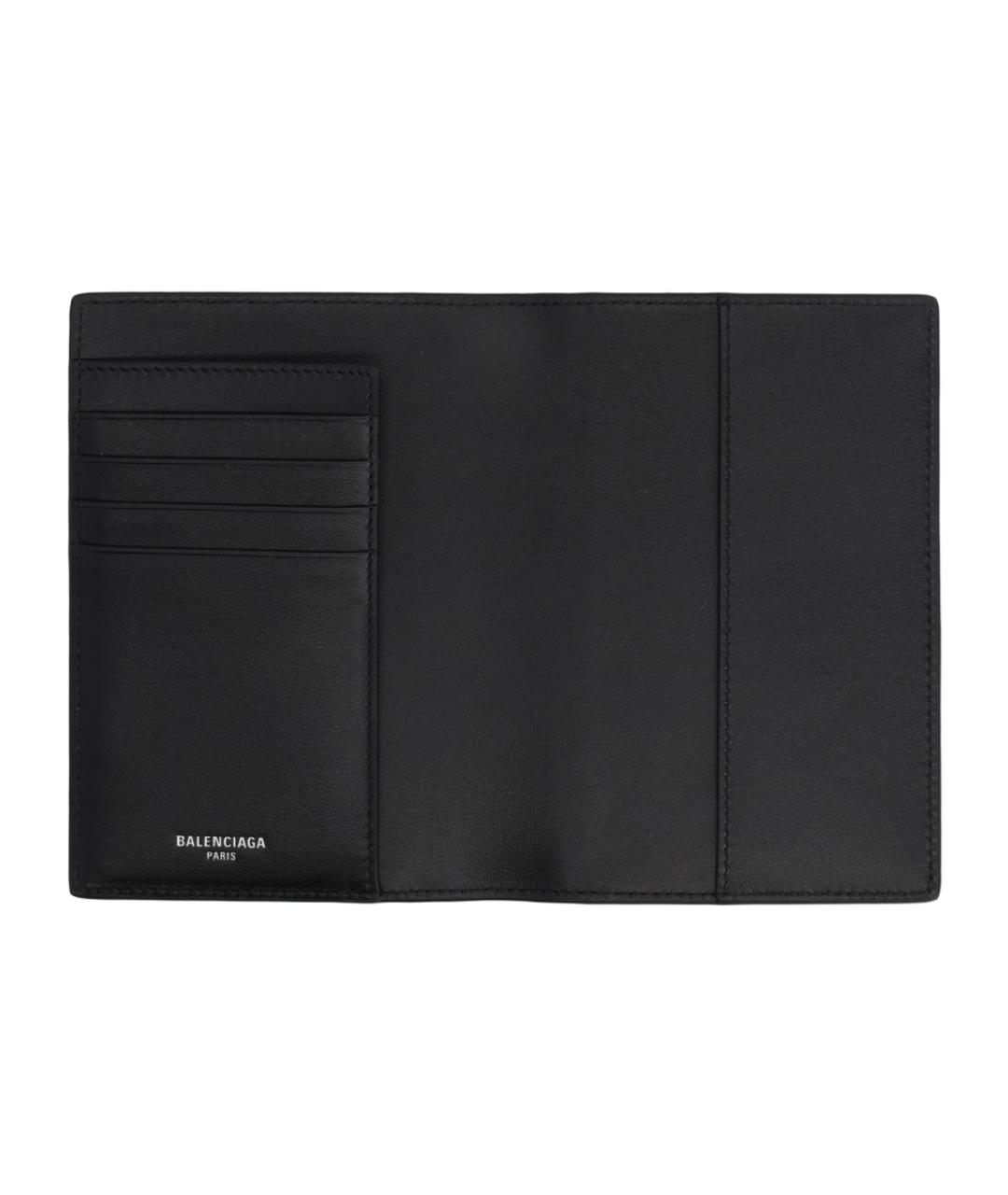 BALENCIAGA Черный кожаный кошелек, фото 3