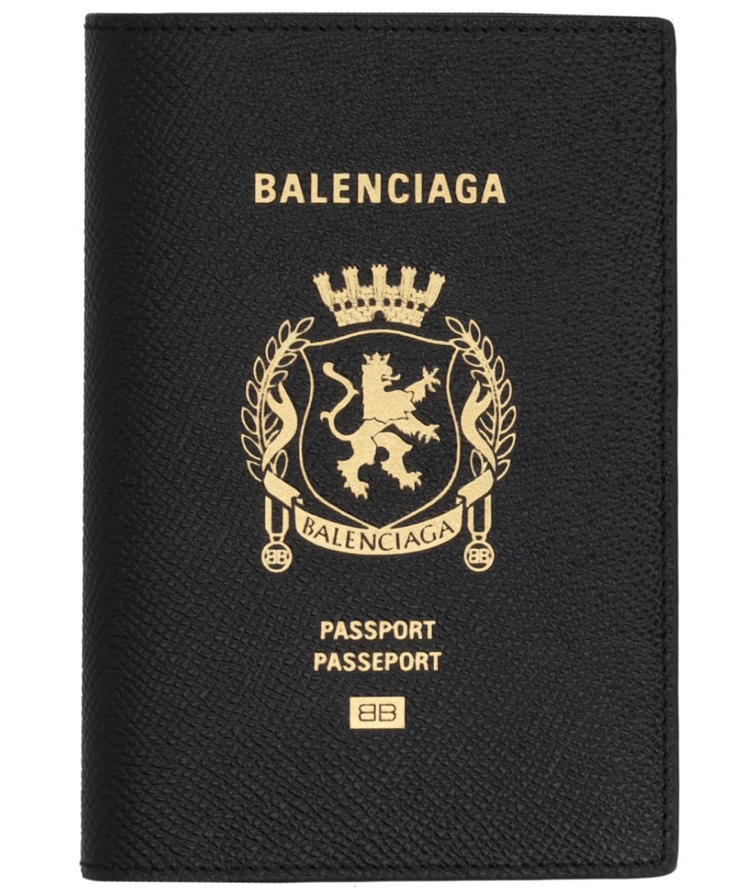 BALENCIAGA Черный кожаный кошелек, фото 1