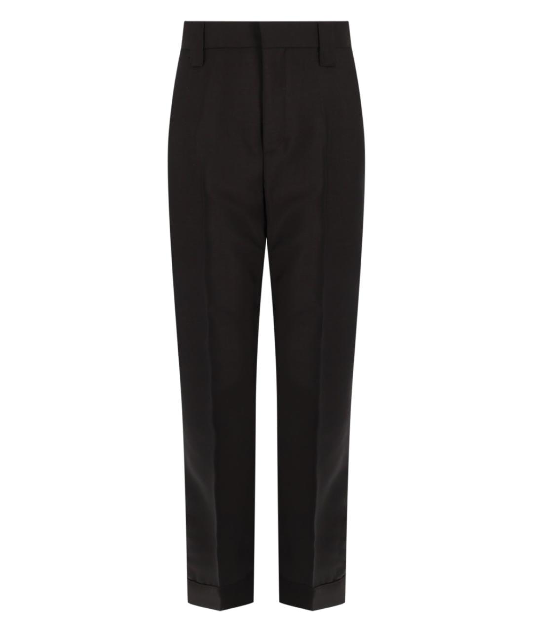 VERSACE Коричневые шерстяные повседневные брюки, фото 1