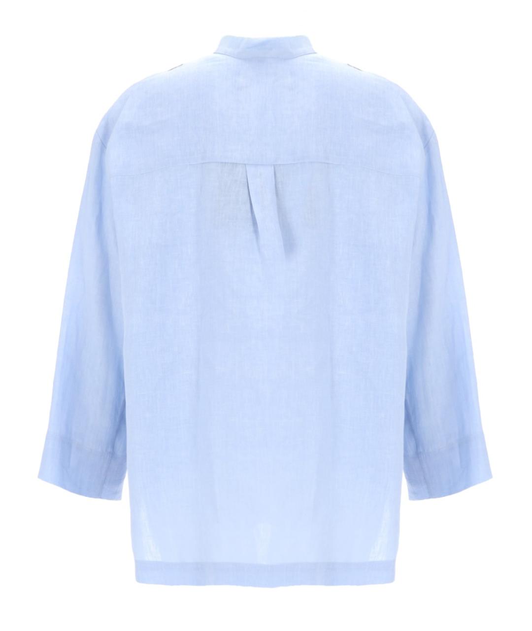 'S MAX MARA Голубая льняная рубашка, фото 2