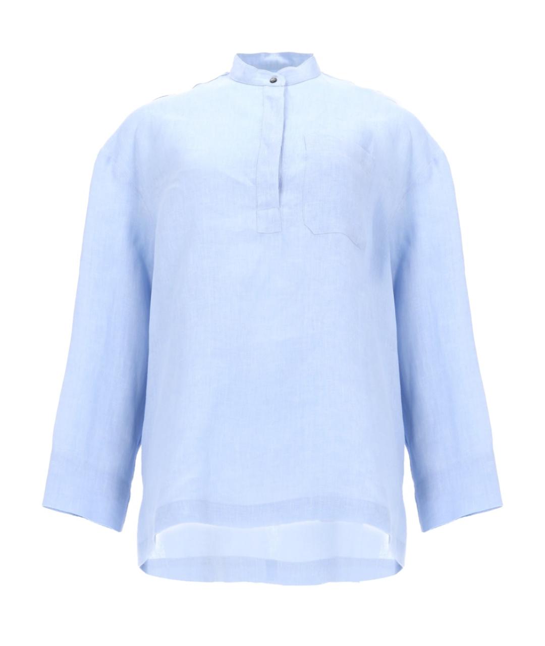 'S MAX MARA Голубая льняная рубашка, фото 1