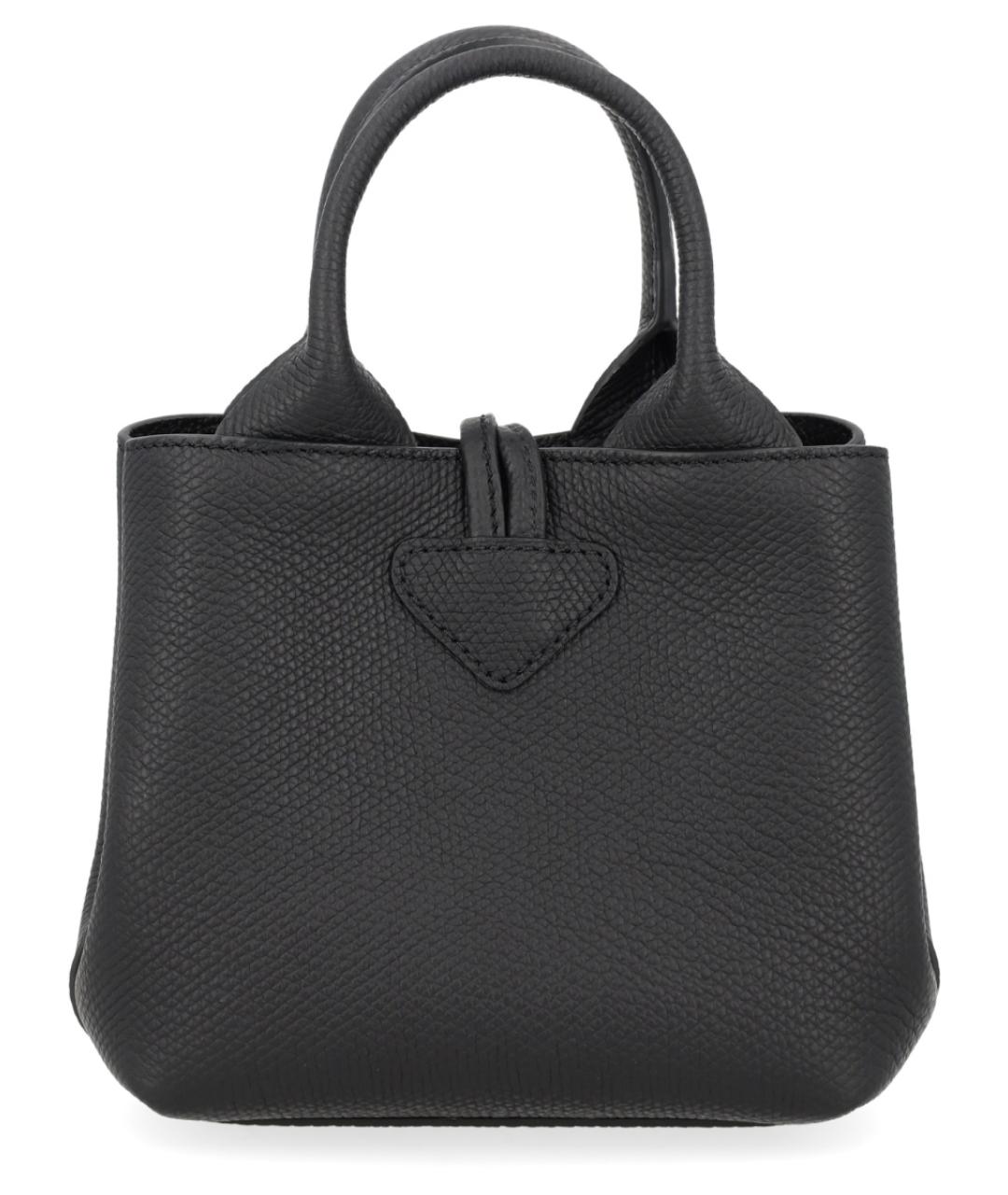 LONGCHAMP Черная кожаная сумка с короткими ручками, фото 3