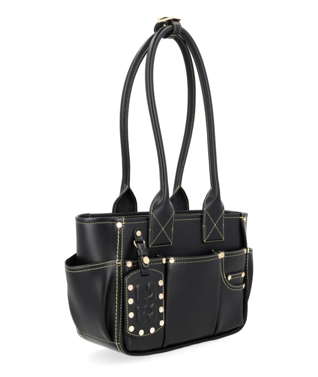 GANNI Черная сумка тоут из искусственной кожи, фото 3