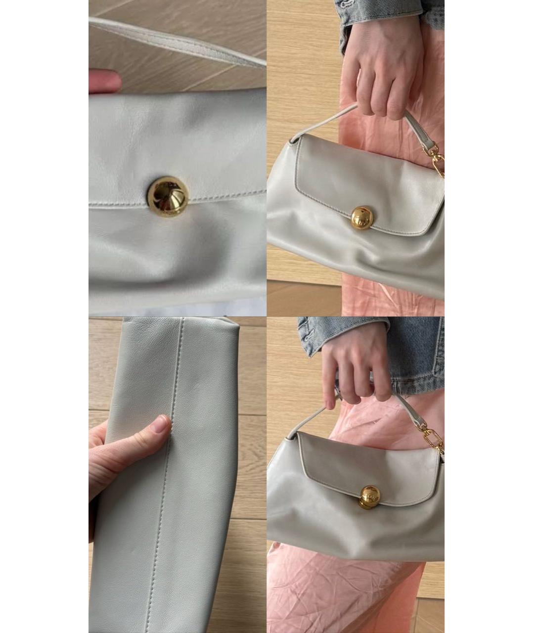 FURLA Серая кожаная сумка через плечо, фото 7