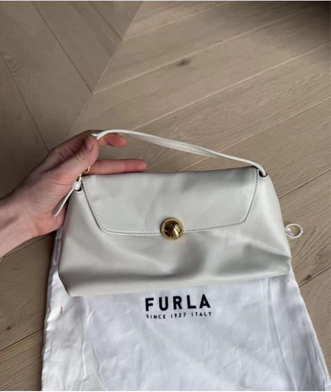 FURLA Серая кожаная сумка через плечо, фото 8