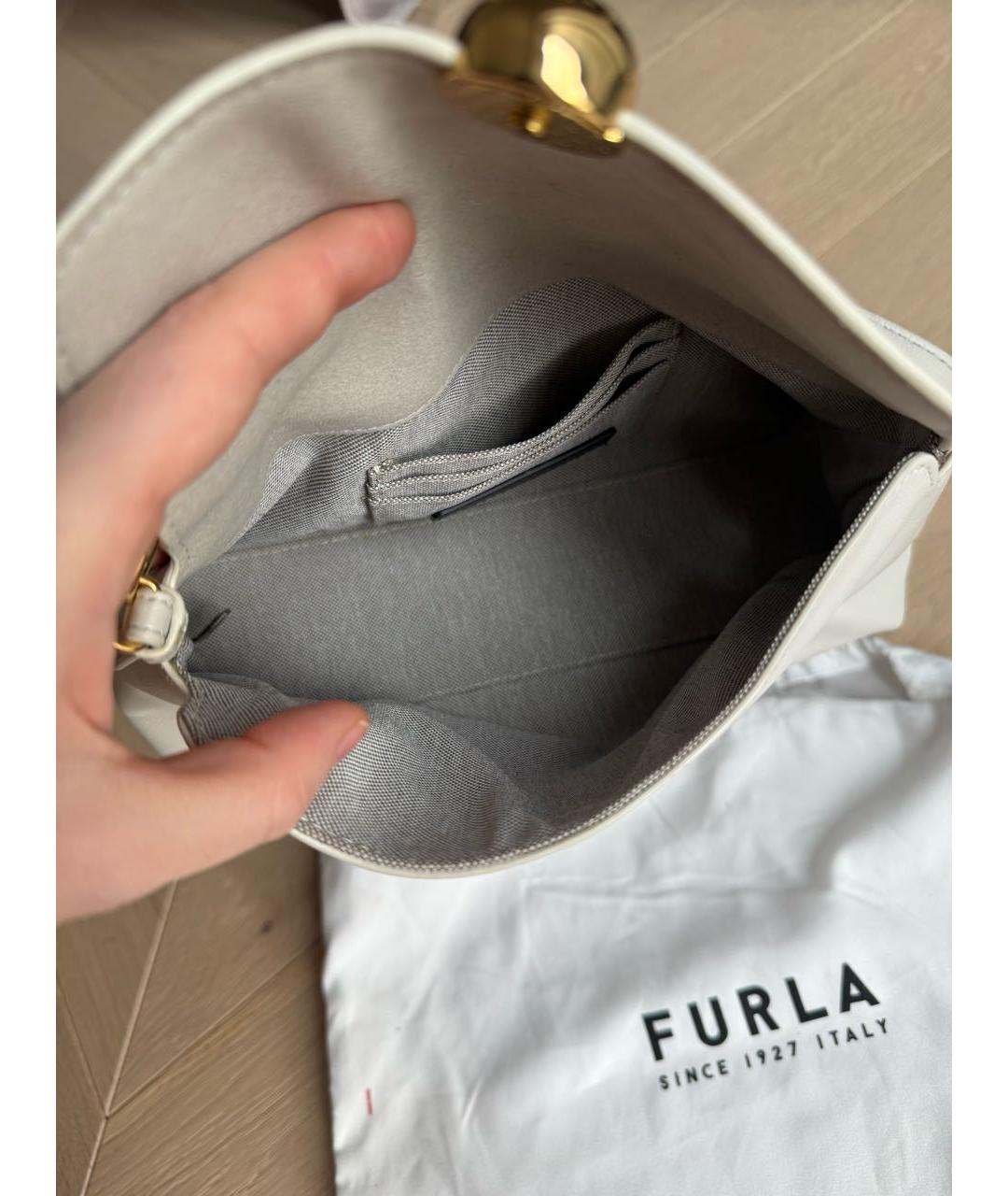 FURLA Серая кожаная сумка через плечо, фото 4