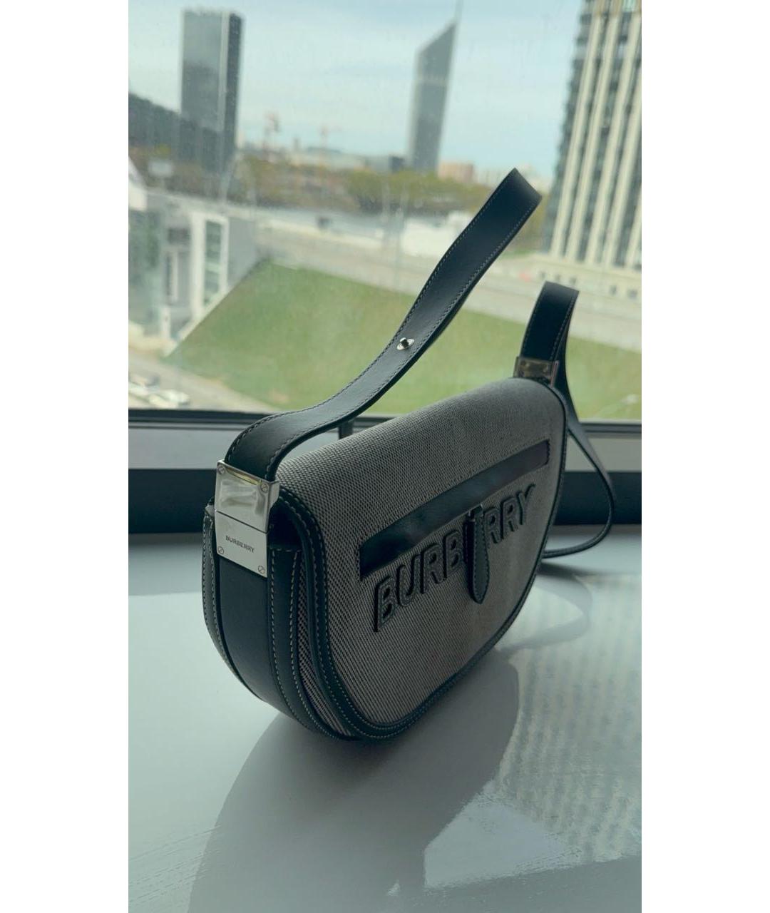 BURBERRY Черная кожаная сумка через плечо, фото 2