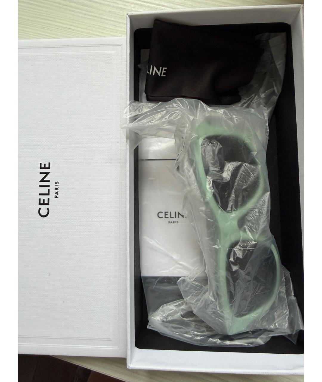 CELINE Зеленые пластиковые солнцезащитные очки, фото 4