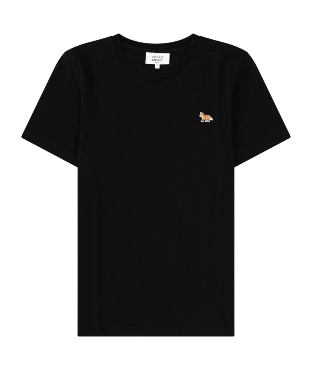 MAISON KITSUNE Черная хлопковая футболка, фото 1