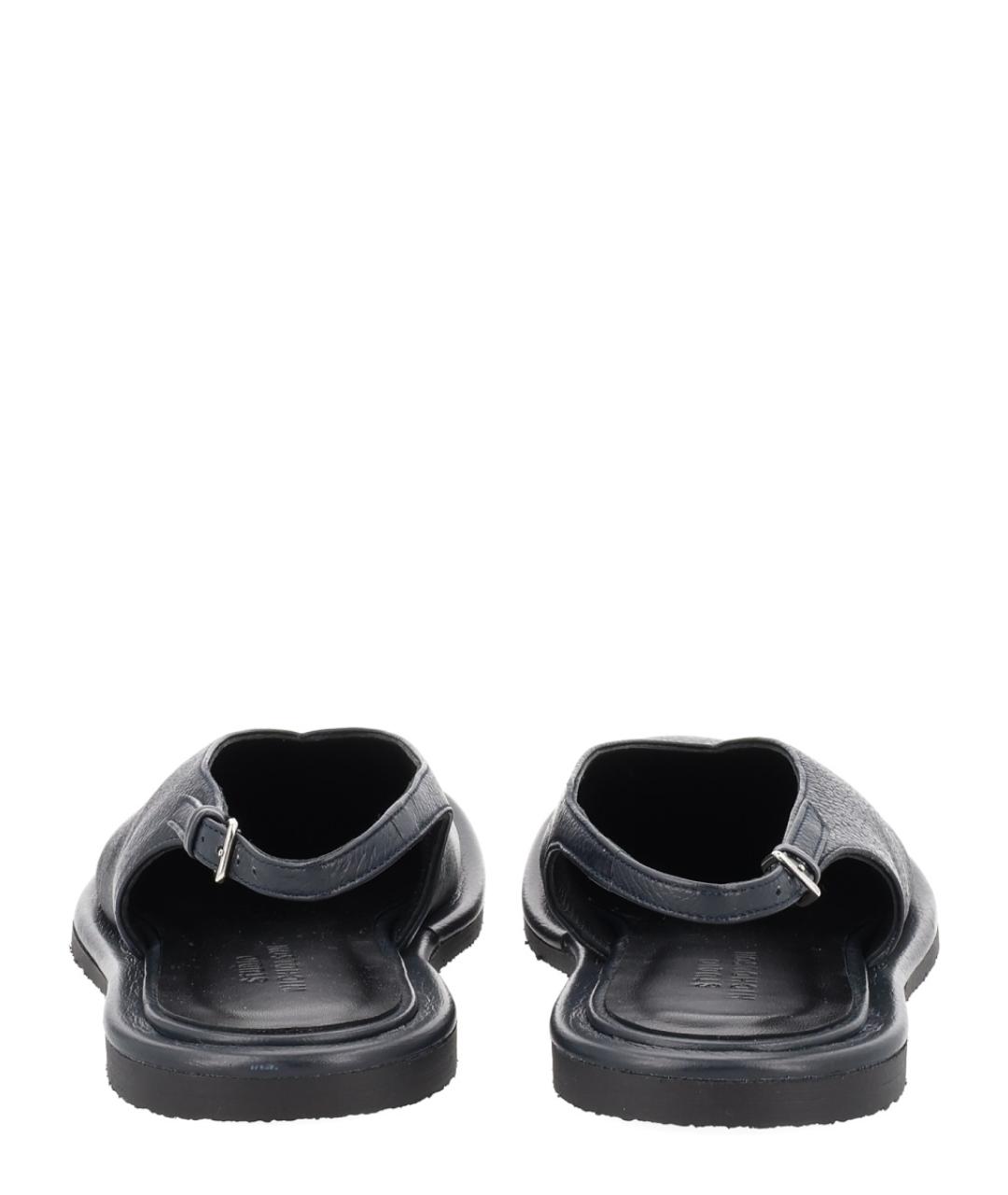 STUDIO NICHOLSON Темно-синие кожаные сабо, фото 4