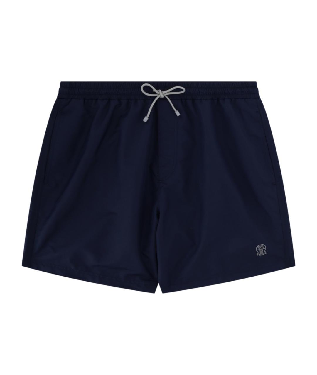 BRUNELLO CUCINELLI Темно-синие полиэстеровые плавки, фото 1