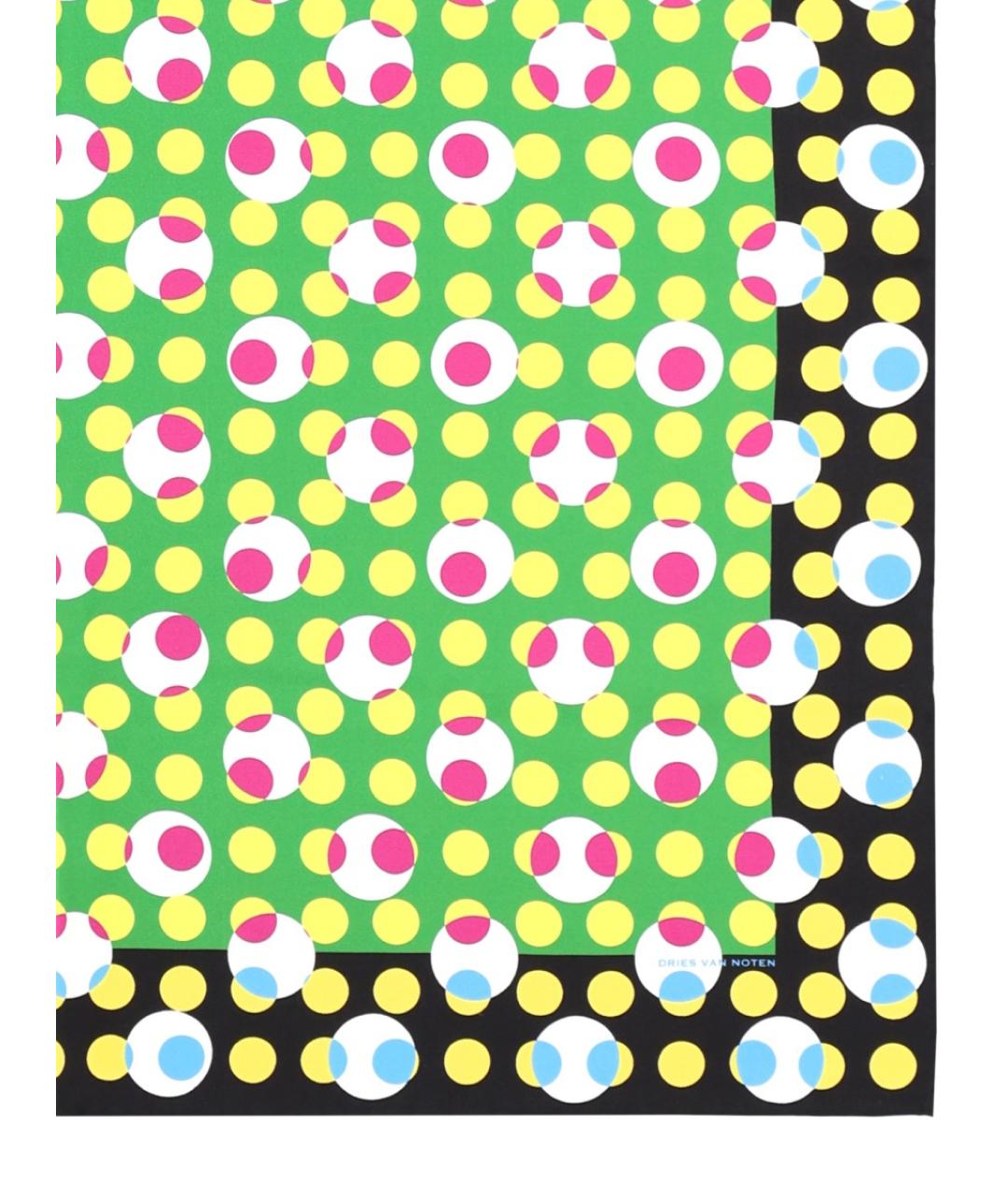 DRIES VAN NOTEN Салатовый шелковый платок, фото 2