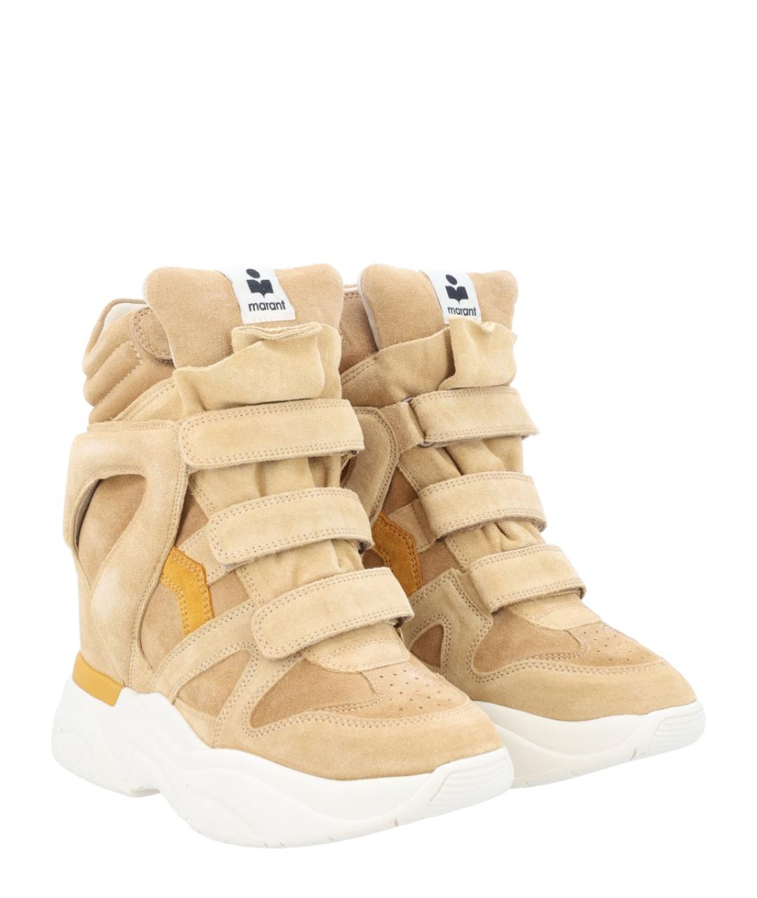 ISABEL MARANT Бежевые замшевые кроссовки, фото 2