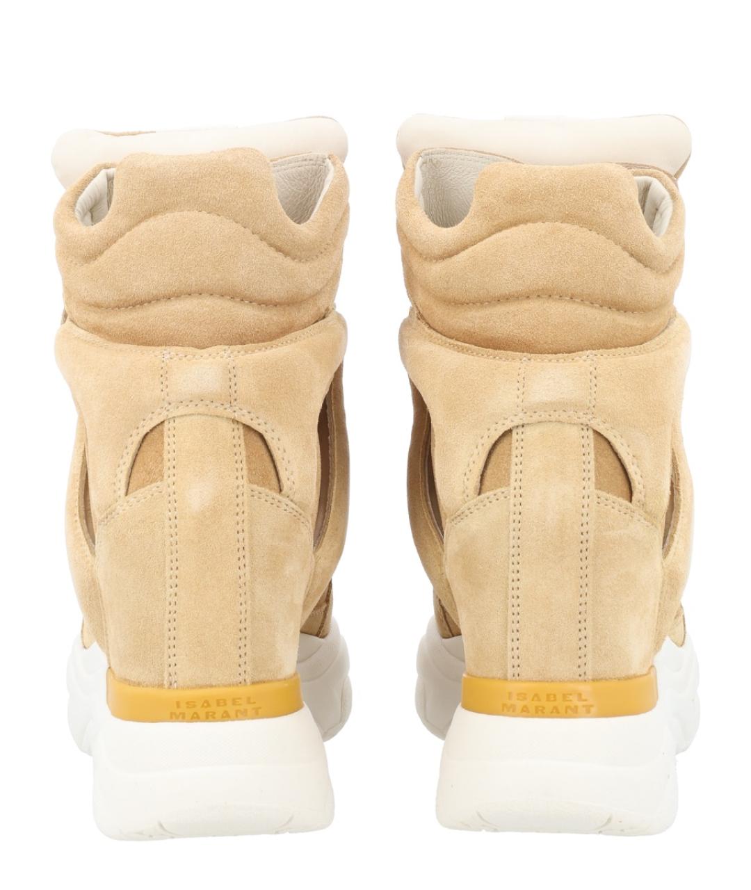 ISABEL MARANT Бежевые замшевые кроссовки, фото 4
